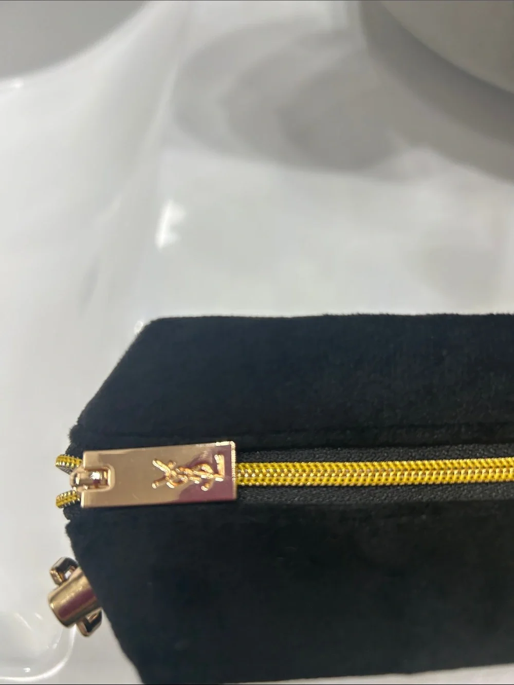 Saint Laurent Black Suede like material Crossbody with Gold YSL Logo - Picture 4 of 7